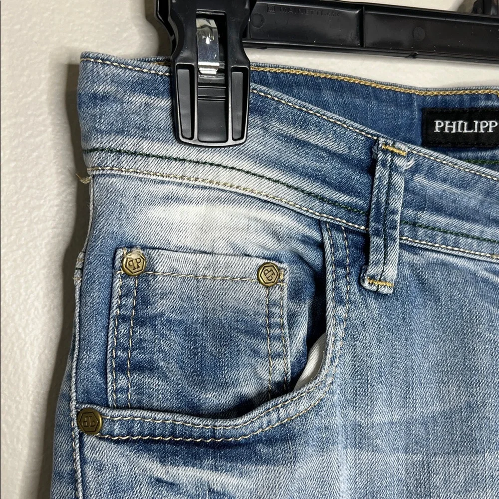 Philipp Plein Distressed Light Wash jeans size 27